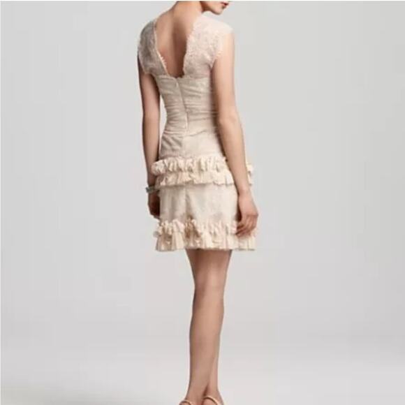 BCBGmaxazria Aglaia Vanilla Tiered Lace Ruffle Mini Dress 2 - Picture 16 of 16
